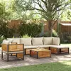 Image de vidaXL Salon de jardin avec coussins 7 pcs bois massif d'acacia
