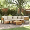 Image de vidaXL Salon de jardin avec coussins 6 pcs bois d'acacia solide