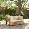 Image de vidaXL Salon de jardin avec coussins 2 pcs bois massif acacia
