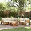 Image de vidaXL Salon de jardin avec coussins 6 pcs bois d'acacia solide