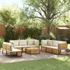 Image de vidaXL Salon de jardin avec coussins 9 pcs bois massif d'acacia