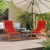 Image de vidaXL Chaises de plage pliables lot de 2 rouge tissu