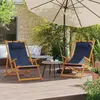Image de vidaXL Chaises de plage pliables lot de 2 bleu tissu