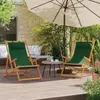 Image de vidaXL Chaises de plage pliables lot de 2 vert tissu