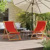 Image de vidaXL Chaises de plage pliables lot de 2 rouge tissu