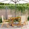 Image de vidaXL Chaises inclinables de jardin lot de 4 beige rotin bois massif
