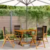 Image de vidaXL Fauteuils pliants inclinables, lot de 4, en bois d'acacia massif noir