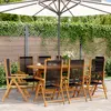Image de vidaXL Chaises inclinables de jardin lot de 8 noir bois massif acacia