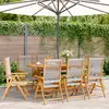 Image de vidaXL Chaises inclinables de jardin lot de 8 gris bois massif acacia