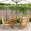 Image de vidaXL Chaises inclinables de jardin lot de 4 beige bois massif acacia
