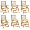 Image de vidaXL Fauteuils pliants inclinables, 6 pièces, beige,