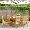 Image de vidaXL Chaises inclinables de jardin lot de 6 beige bois massif acacia