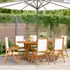 Image de vidaXL Chaises inclinables de jardin lot de 6 tissu et bois massif