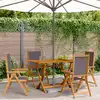 Image de vidaXL Chaises inclinables de jardin lot de 4 tissu et bois massif