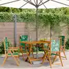 Image de vidaXL Chaises inclinables de jardin lot de 4 vert tissu bois massif