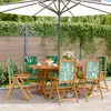 Image de vidaXL Chaises inclinables de jardin lot de 6 vert tissu bois massif