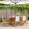 Image de vidaXL Chaises inclinables de jardin lot de 6 tissu et bois massif