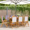 Image de vidaXL Chaises inclinables de jardin lot de 8 tissu et bois massif