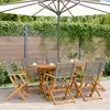 Image de vidaXL Chaises de jardin pliantes lot de 6 gris poly rotin bois massif