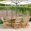 Image de vidaXL Chaises de jardin pliantes lot de 6 beige rotin et bois massif