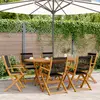 Image de vidaXL Chaises de jardin pliantes lot de 6 noir bois d'acacia massif