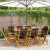 Image de vidaXL Chaises de jardin pliantes lot de 8 noir bois d'acacia massif