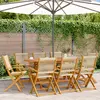 Image de vidaXL Chaises de jardin pliantes lot de 8 beige bois d'acacia massif