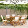 Image de vidaXL Chaises de jardin pliantes lot de 6 tissu et bois massif