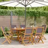 Image de vidaXL Chaises de jardin pliantes lot de 6 tissu et bois massif