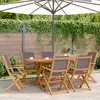 Image de vidaXL Chaises de jardin pliantes lot de 8 tissu et bois massif