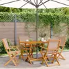 Image de vidaXL Chaises de jardin pliantes lot de 4 taupe tissu et bois massif
