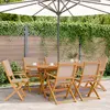 Image de vidaXL Chaises de jardin pliantes lot de 6 taupe tissu et bois massif