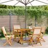 Image de vidaXL Chaises de jardin pliantes lot de 4 beige tissu et bois massif