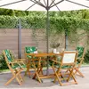 Image de vidaXL Chaises de jardin pliantes lot de 4 vert tissu et bois massif