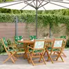 Image de vidaXL Chaises de jardin pliantes lot de 6 vert tissu et bois massif
