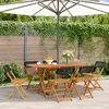 Image de vidaXL Chaises de jardin pliantes lot de 6 noir poly rotin bois massif