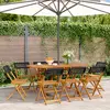 Image de vidaXL Chaises de jardin pliantes lot de 8 noir poly rotin bois massif