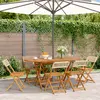 Image de vidaXL Chaises de jardin pliantes lot de 6 beige rotin et bois massif