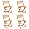 Image de vidaXL Chaises pliantes 4 pièces Beige Bois massif Acacia