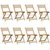 Image de vidaXL Chaises pliantes 8 pièces Beige Bois massif Acacia