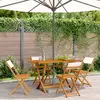 Image de vidaXL Chaises de jardin pliantes lot de 4 tissu et bois massif