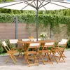 Image de vidaXL Chaises de jardin pliantes lot de 8 tissu et bois massif