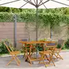 Image de vidaXL Chaises de jardin pliantes lot de 4 tissu et bois massif