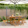 Image de vidaXL Chaises de jardin pliantes lot de 6 tissu et bois massif