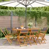 Image de vidaXL Chaises de jardin pliantes lot de 8 tissu et bois massif