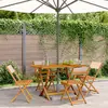 Image de vidaXL Chaises de jardin pliantes lot de 4 beige tissu et bois massif