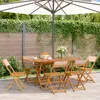 Image de vidaXL Chaises de jardin pliantes lot de 6 beige tissu et bois massif