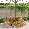Image de vidaXL Chaises de jardin pliantes lot de 4 vert tissu et bois massif