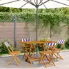 Image de vidaXL Chaises de jardin pliantes lot de 4 tissu et bois massif