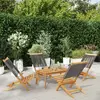 Image de vidaXL Chaises pliables de jardin 4 pcs gris bois d'acacia massif
